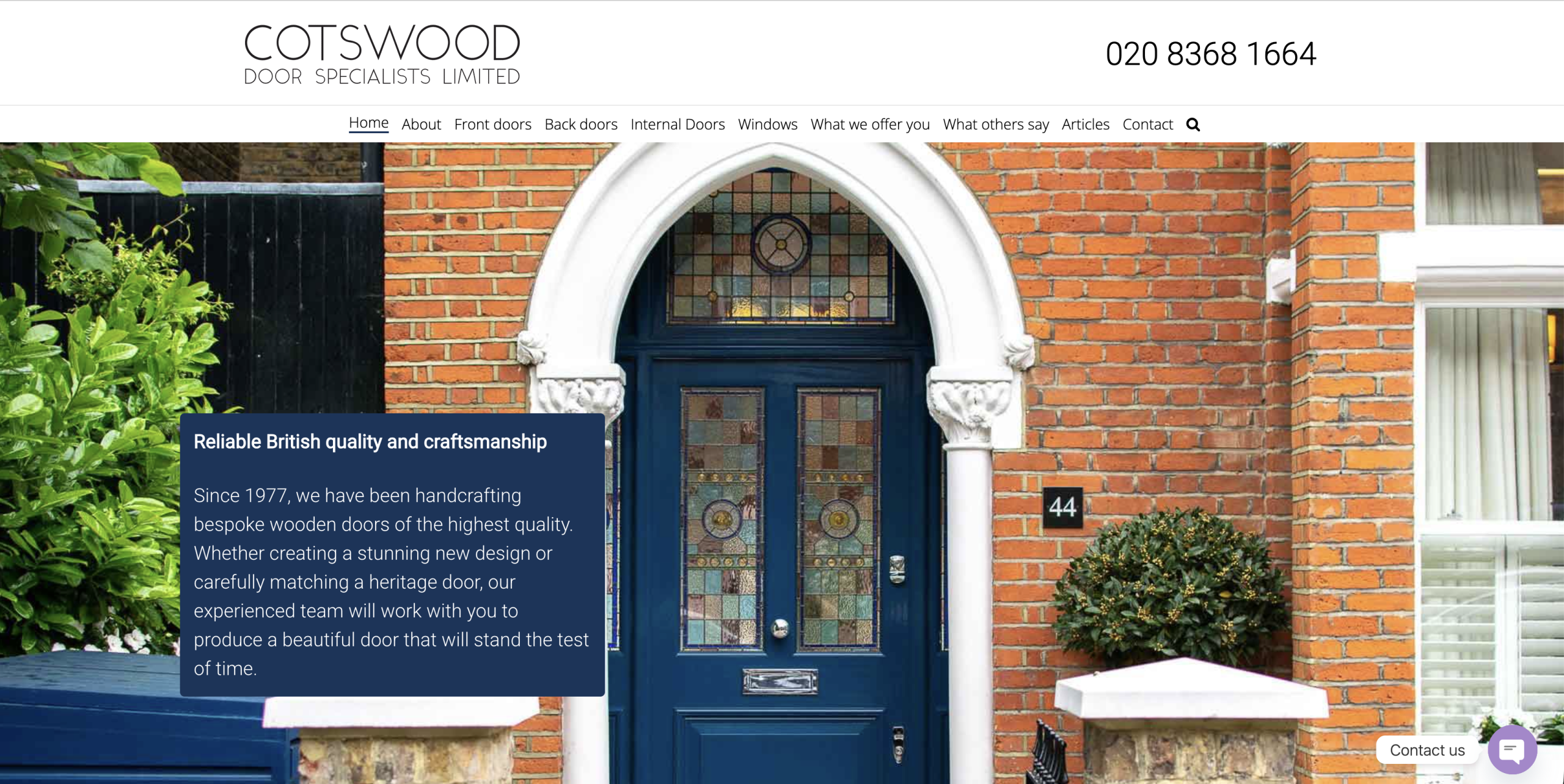 Website designed by Lucy’s Web Designs for Cotswood Doors, Bespoke doors & joinery