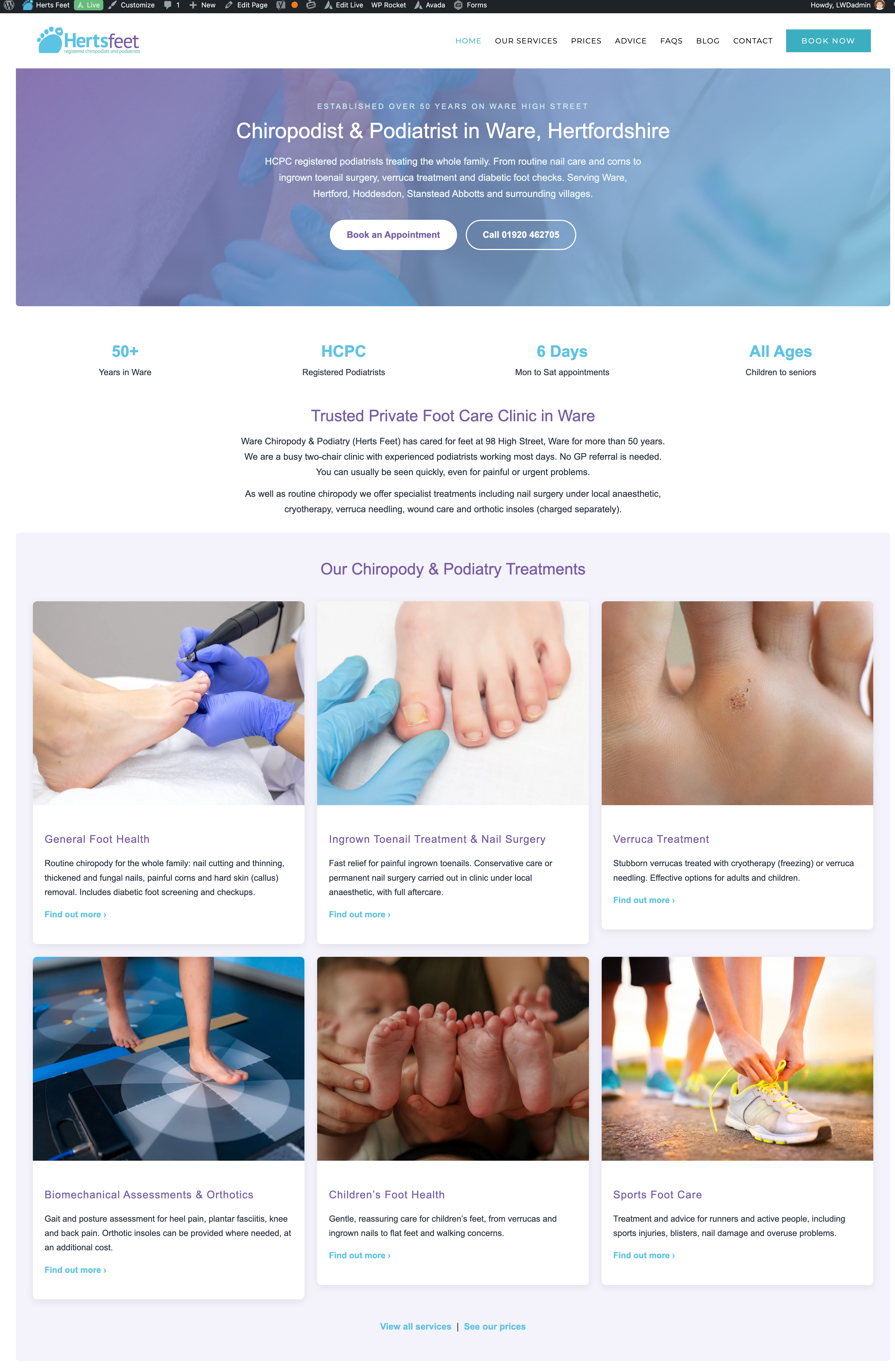 Herts Feet website