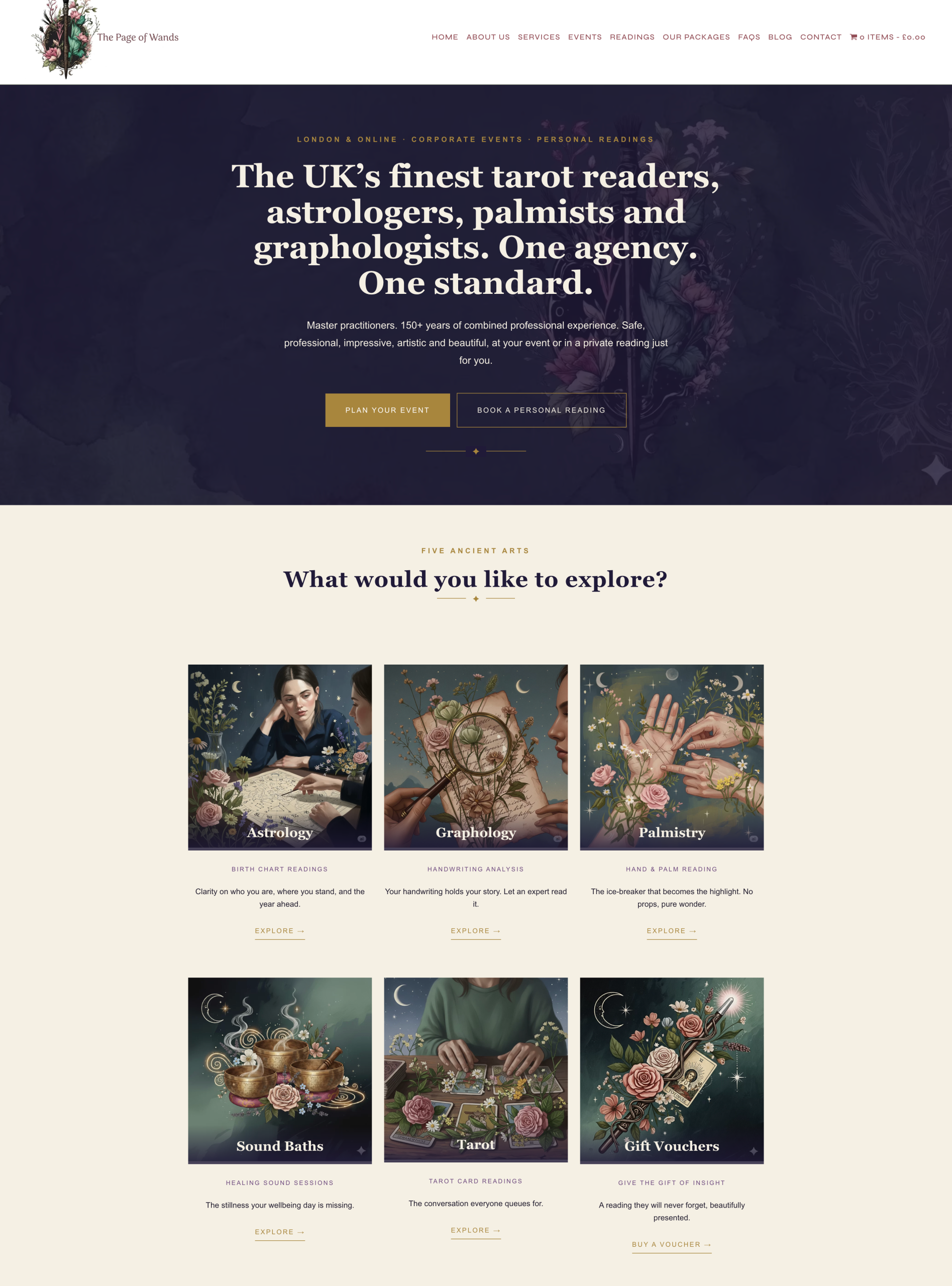 Page of Wands website